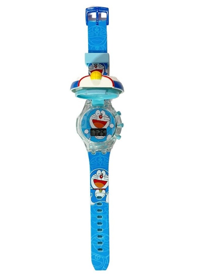 SHASHIKIRAN 3D Action Figure Face Based Toy Design Digital Glowing Watch with Disco Music and Blinking Lights for Kids | for Boys Girls- Good Birthday Return Gift (Doremon) - Image 3